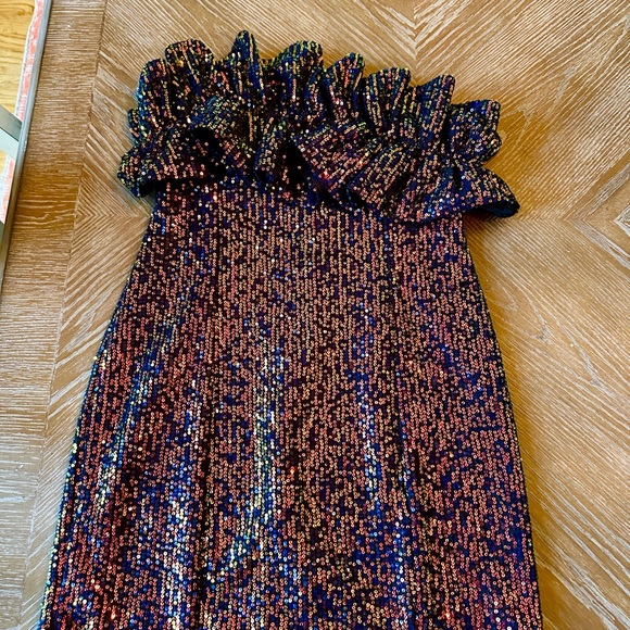 Thirty Thirty Blue multicolor sequin HOCO dress size large - Picture 3 of 11